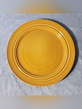 (1) Harper Collection By Noble Excellence Stoneware Plates Golden Rustic Yellow
